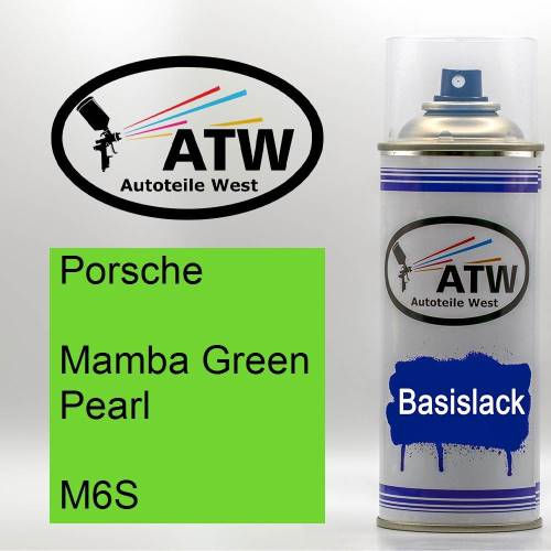 Porsche, Mamba Green Pearl, M6S: 400ml Sprühdose, von ATW Autoteile West.